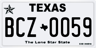 TX license plate BCZ0059