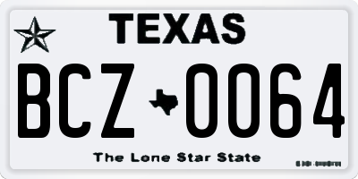 TX license plate BCZ0064