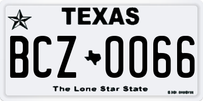TX license plate BCZ0066