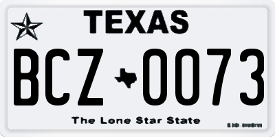 TX license plate BCZ0073