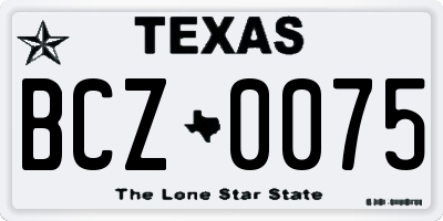 TX license plate BCZ0075