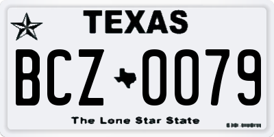 TX license plate BCZ0079