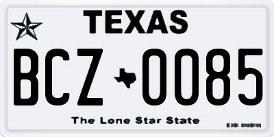 TX license plate BCZ0085