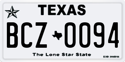 TX license plate BCZ0094