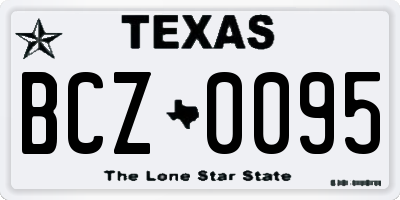 TX license plate BCZ0095