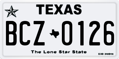 TX license plate BCZ0126