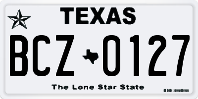 TX license plate BCZ0127