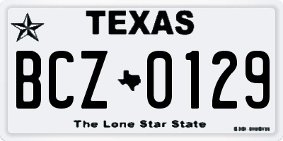 TX license plate BCZ0129