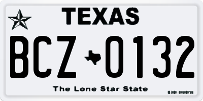 TX license plate BCZ0132