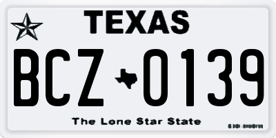 TX license plate BCZ0139