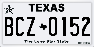 TX license plate BCZ0152