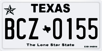 TX license plate BCZ0155