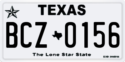 TX license plate BCZ0156
