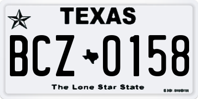 TX license plate BCZ0158