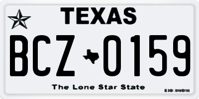 TX license plate BCZ0159