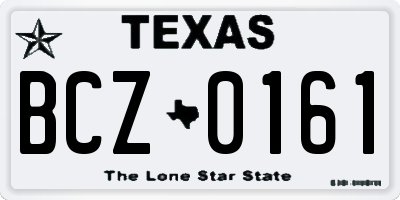 TX license plate BCZ0161