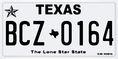 TX license plate BCZ0164