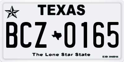 TX license plate BCZ0165