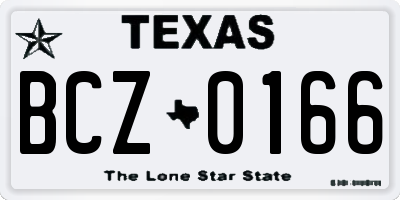 TX license plate BCZ0166