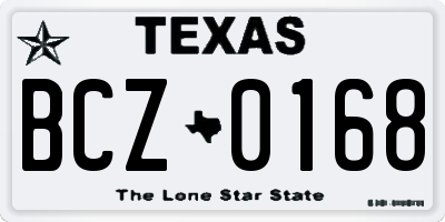 TX license plate BCZ0168