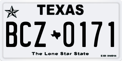 TX license plate BCZ0171
