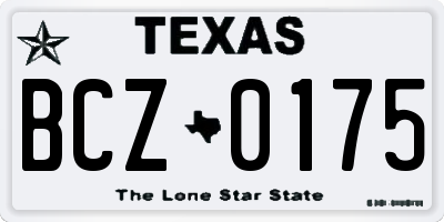 TX license plate BCZ0175