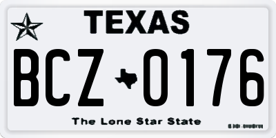 TX license plate BCZ0176