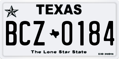 TX license plate BCZ0184
