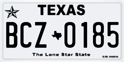 TX license plate BCZ0185