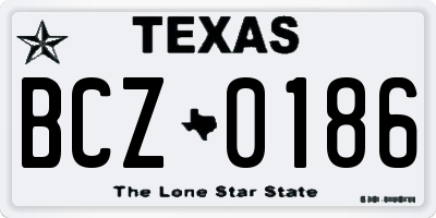 TX license plate BCZ0186