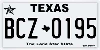 TX license plate BCZ0195