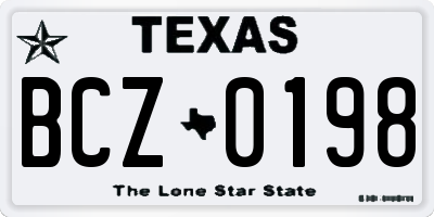 TX license plate BCZ0198