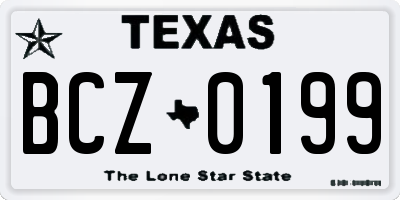 TX license plate BCZ0199