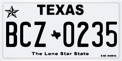 TX license plate BCZ0235