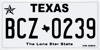 TX license plate BCZ0239