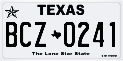 TX license plate BCZ0241