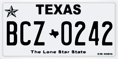 TX license plate BCZ0242