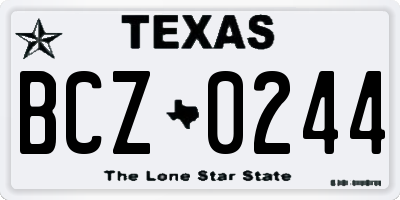 TX license plate BCZ0244