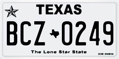 TX license plate BCZ0249