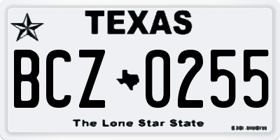 TX license plate BCZ0255