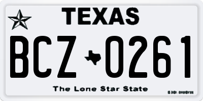 TX license plate BCZ0261