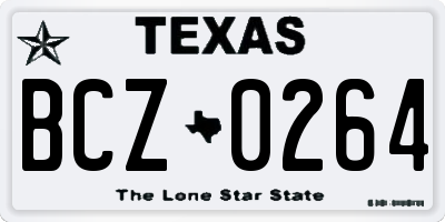 TX license plate BCZ0264
