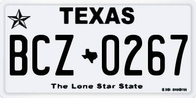 TX license plate BCZ0267
