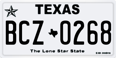 TX license plate BCZ0268
