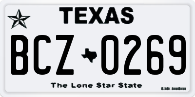 TX license plate BCZ0269