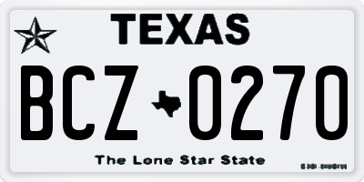 TX license plate BCZ0270