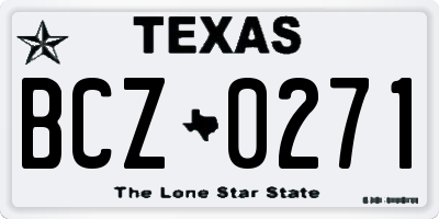 TX license plate BCZ0271