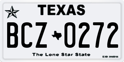 TX license plate BCZ0272