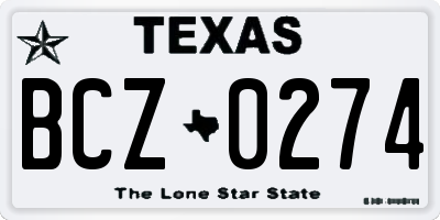 TX license plate BCZ0274