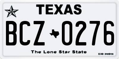 TX license plate BCZ0276